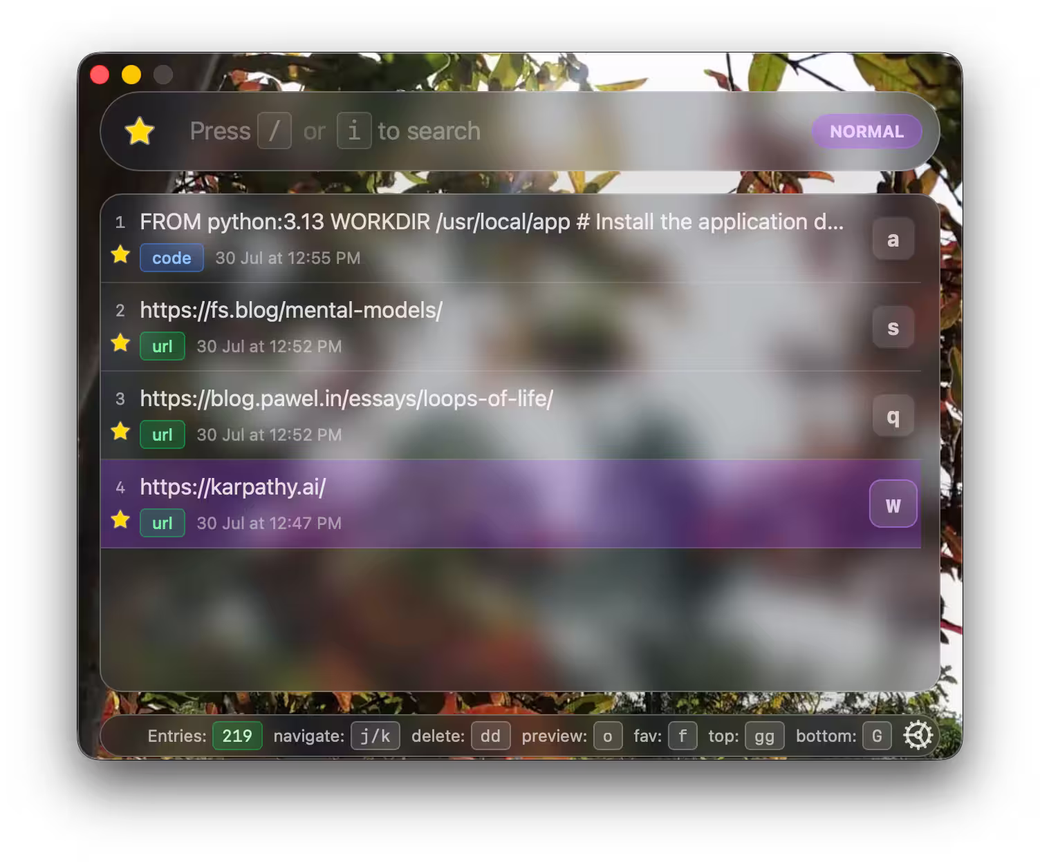 Clibo Favorites Interface