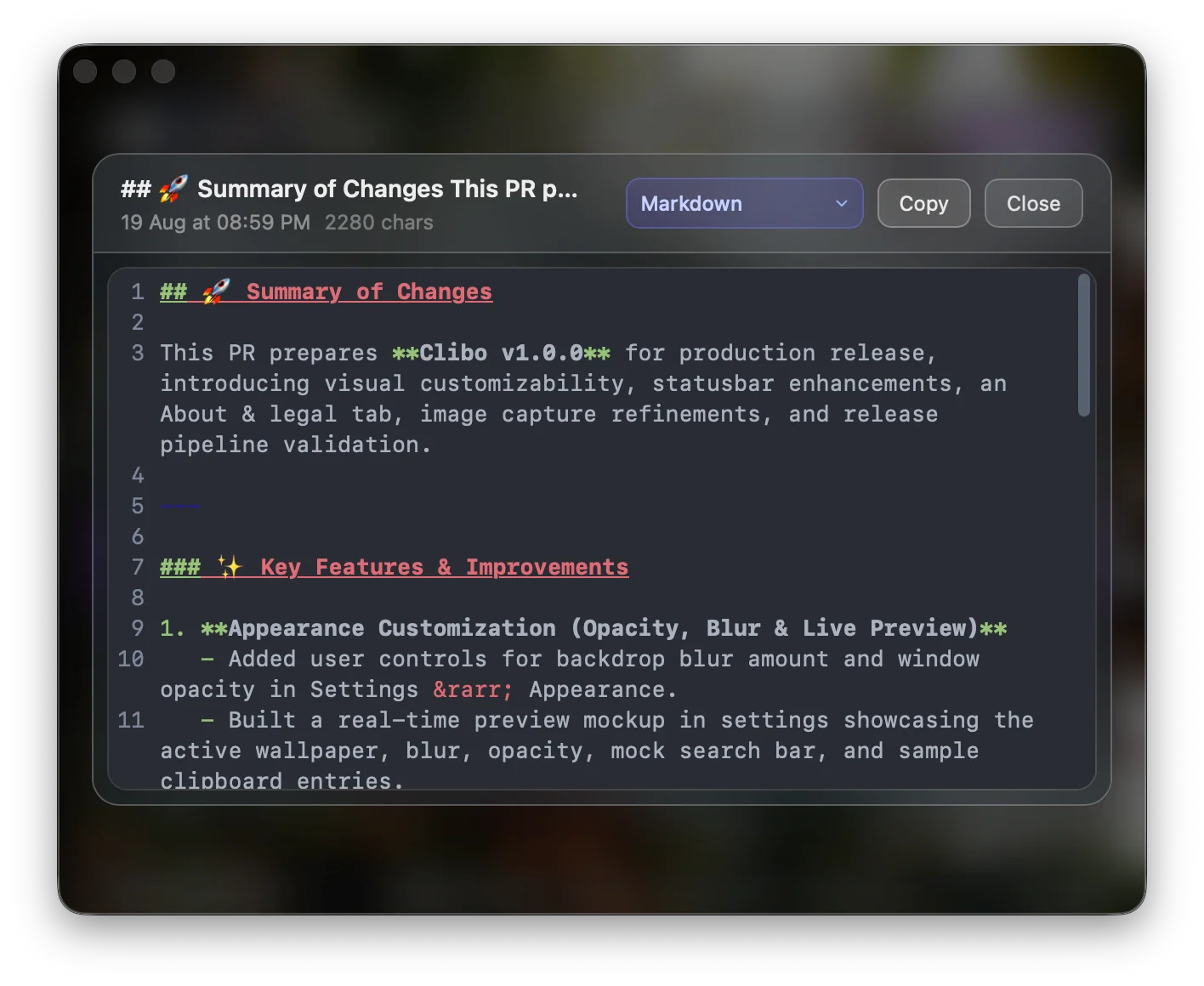 macOS clipboard history architecture diagram and floating clipboard manager interface